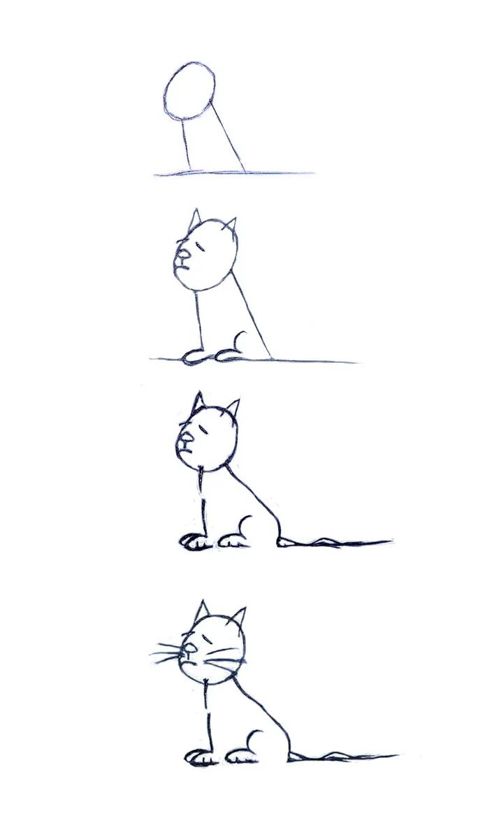 如何画一只坐着的猫
